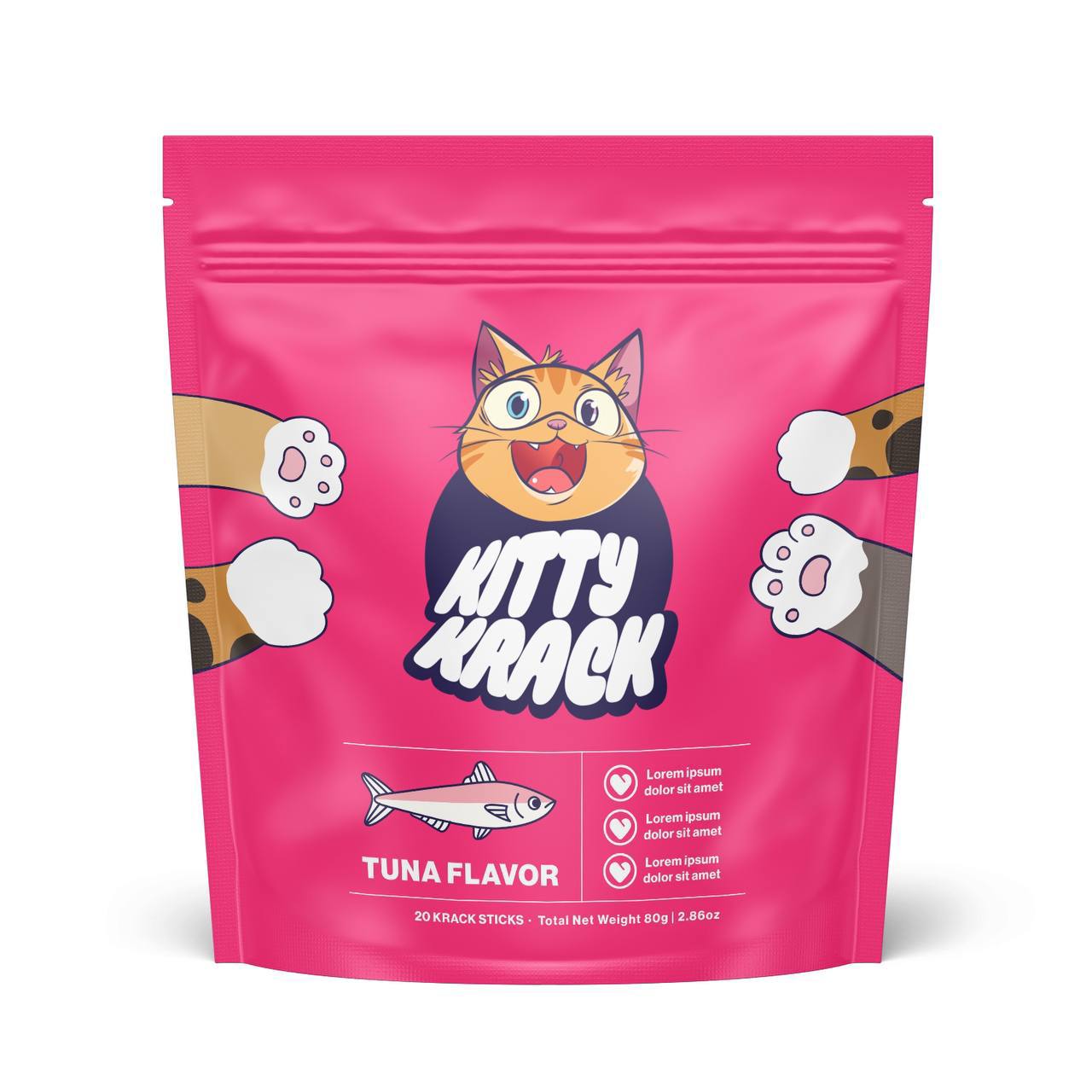 Original Kitty Krack tuna flavor 20-pack pouch